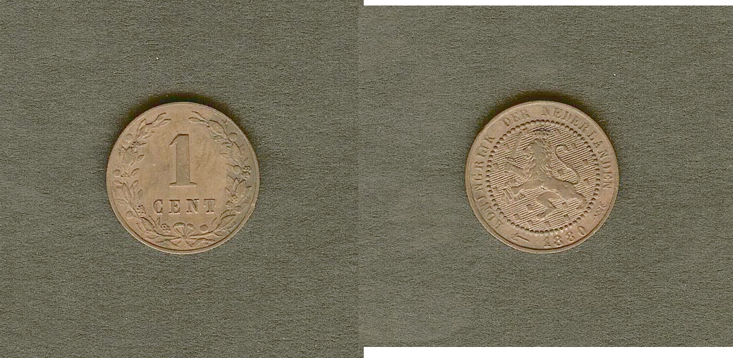 Netherlands 1 cent 1880 EF